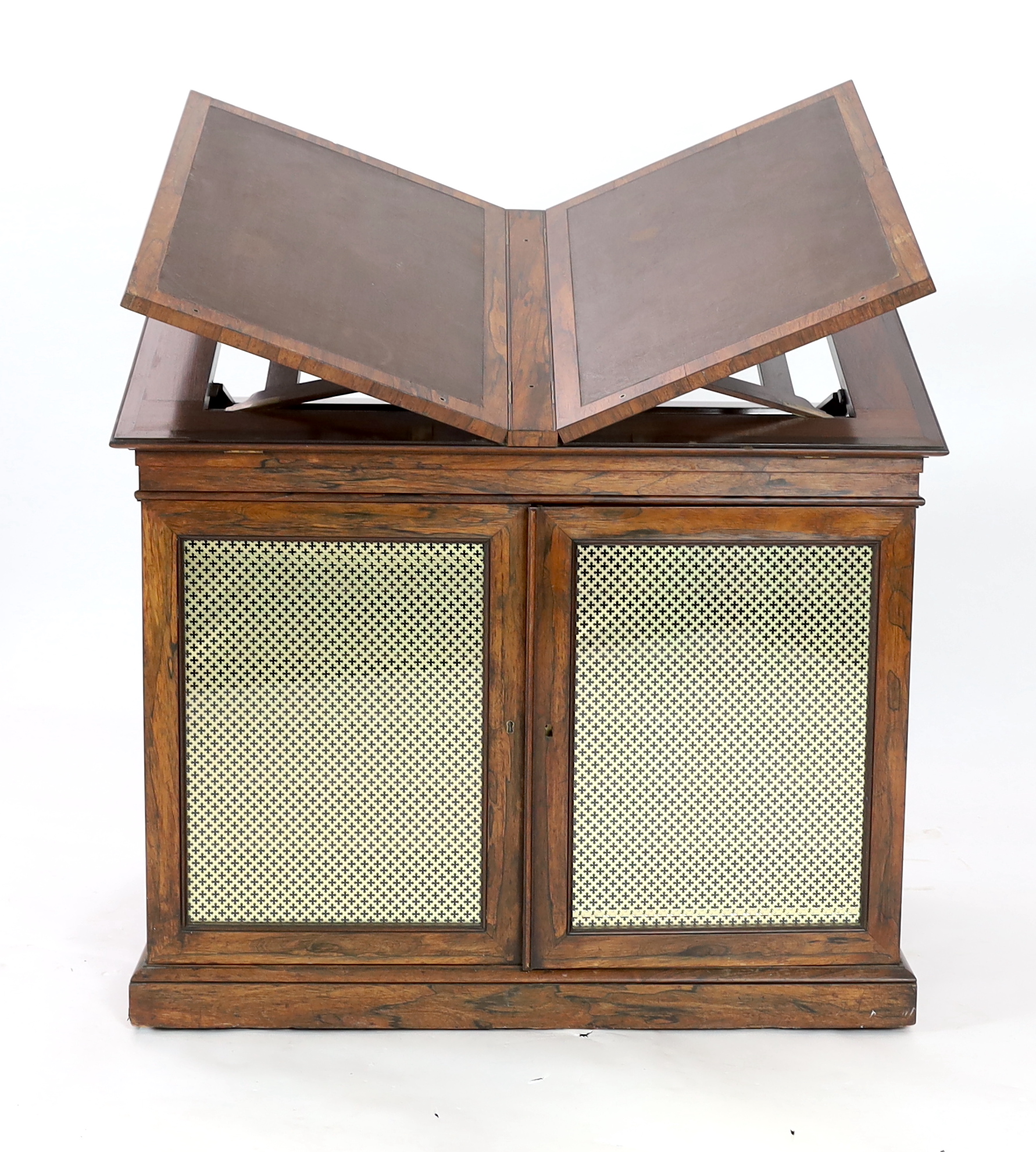 A Regency rosewood folio or architect's desk, 108cm wide, 69cm deep, 81cm high